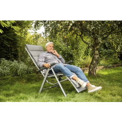KETTLER CIRRUS SILVER-LINE RELAX - fotel z podnóżkiem (SREBRNY)